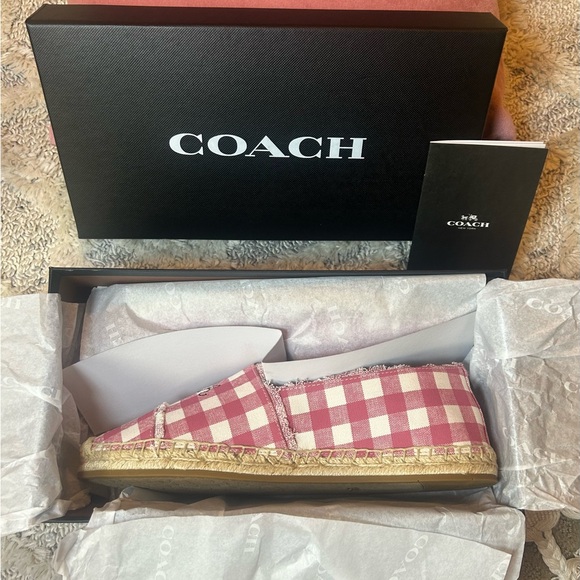 Coach Celina Gingham Espadrille Slip-Ons Women’s Size 11 Authentic BNWT & Box - Picture 7 of 14